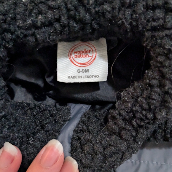 Wonder Nation Cozy Black Fleece Jacket - Picture 2 of 2